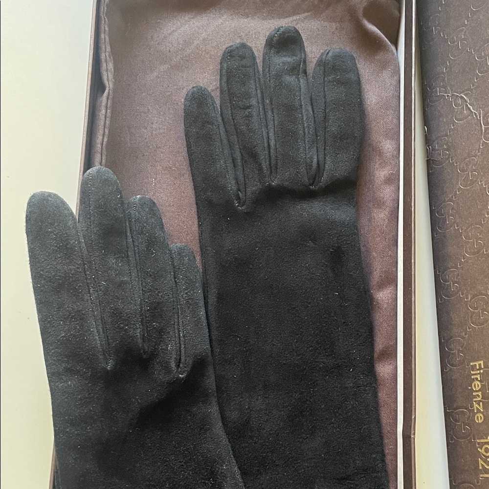 Gucci Black Suede Opera Gloves size 7 - Picture 3 of 9